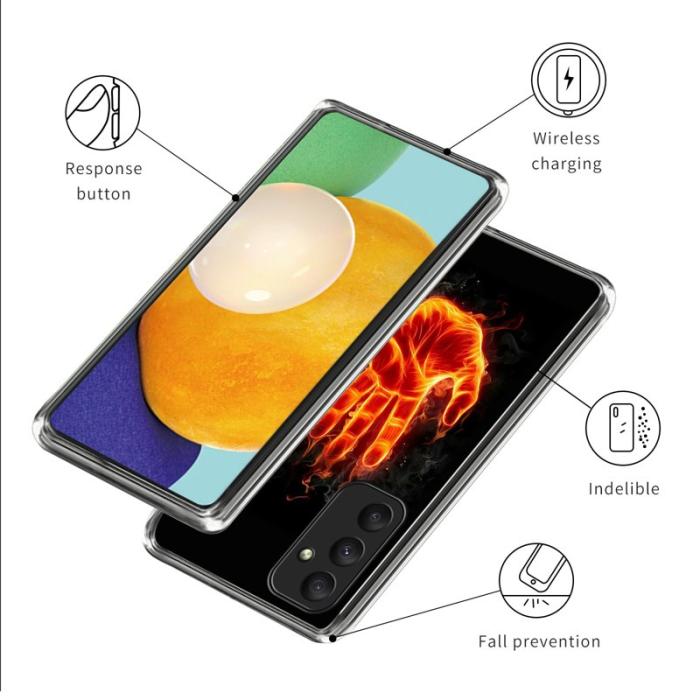 OEM - Samsung Galaxy A35 5G Skal Anti-Drop Mönster TPU - Eld Palm