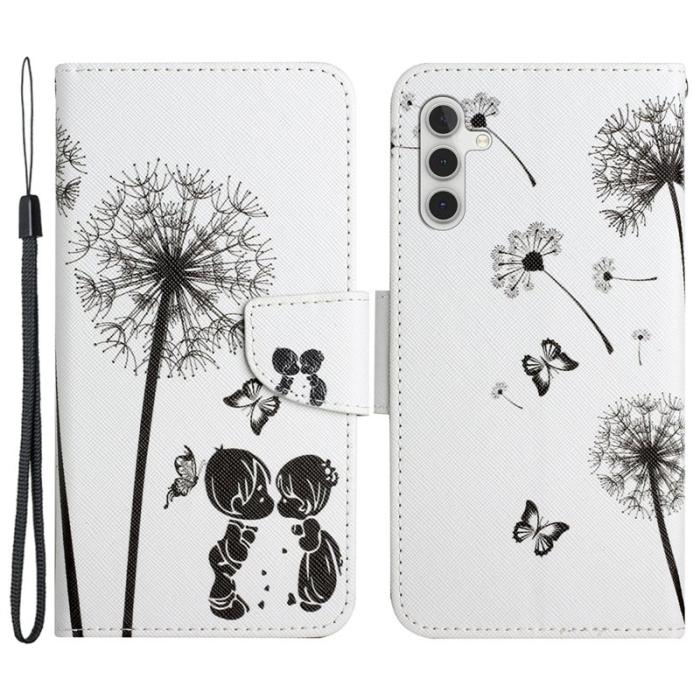 OEM - Samsung Galaxy A35 5G Skal Cross Textur Konstläder - Dandelion