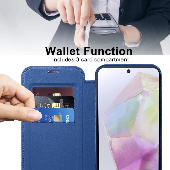 OEM - Samsung Galaxy A35 5G Skal Electroplätering RFID Skydd - Safir