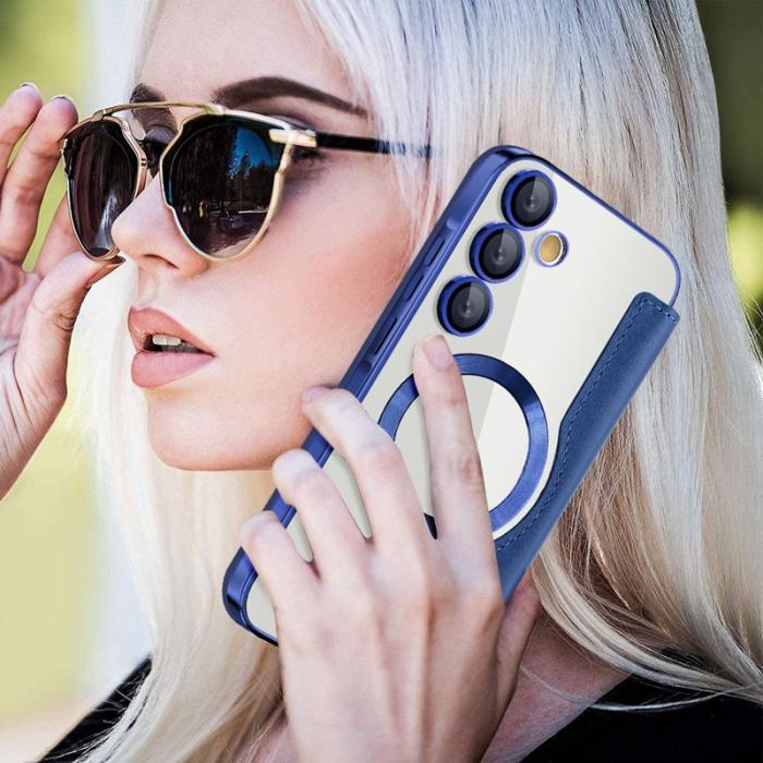 OEM - Samsung Galaxy A35 5G Skal Electroplätering RFID Skydd - Safir