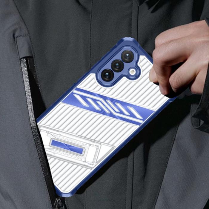 OEM - Samsung Galaxy A35 5G Skal Fällbart Ställ PC + TPU Stötskydd - Mörkgrå