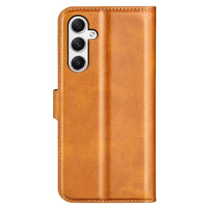 OEM - Samsung Galaxy A35 5G Skal Flip Stöttåligt PU Läder - Gul