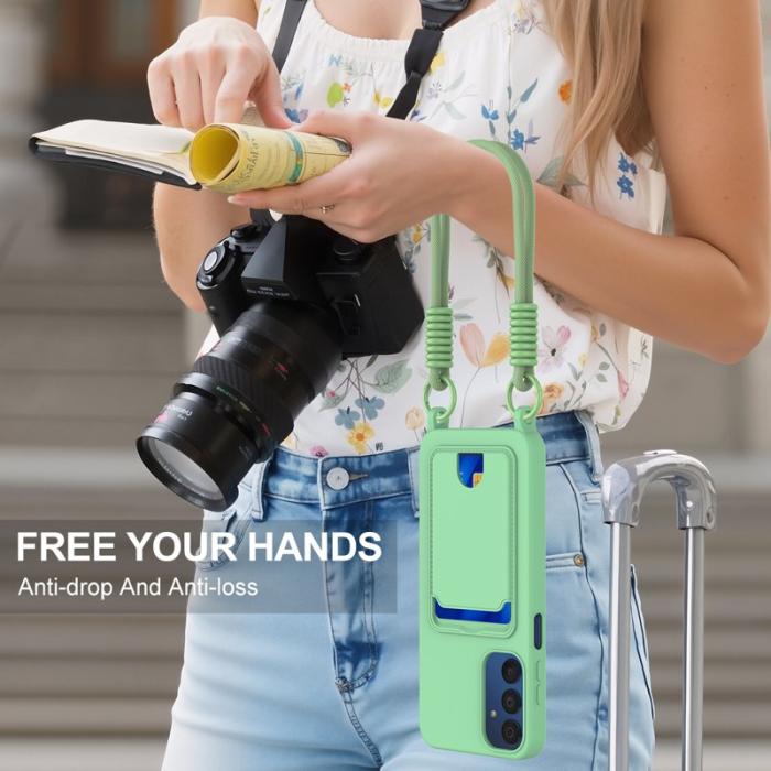 OEM - Samsung Galaxy A35 5G Skal Flytande Silikon Med Kortfack - Grön