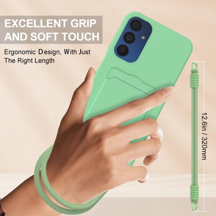 OEM - Samsung Galaxy A35 5G Skal Flytande Silikon Med Kortfack - Grön