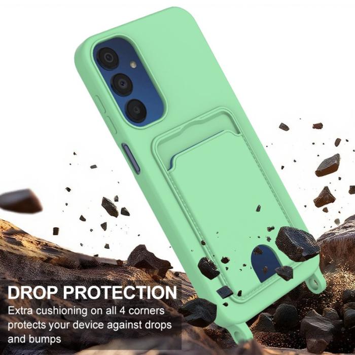 OEM - Samsung Galaxy A35 5G Skal Flytande Silikon Med Kortfack - Grön