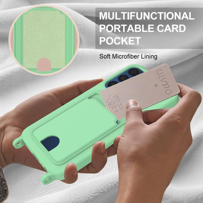 OEM - Samsung Galaxy A35 5G Skal Flytande Silikon Med Kortfack - Grön