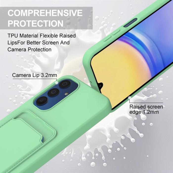 OEM - Samsung Galaxy A35 5G Skal Flytande Silikon Med Kortfack - Grön