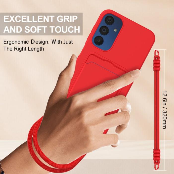 OEM - Samsung Galaxy A35 5G Skal Flytande Silikon Med Kortfack - Röd