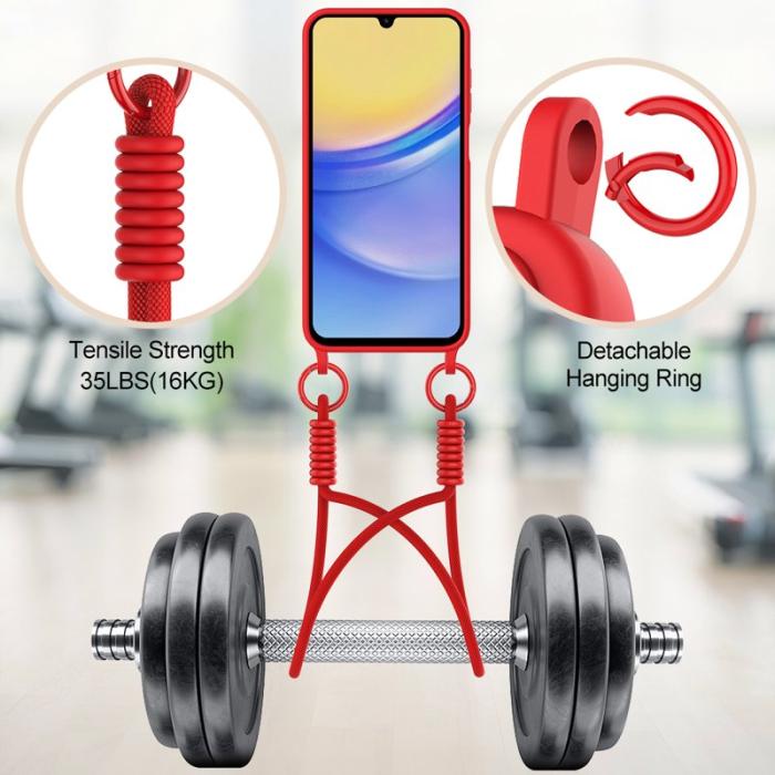 OEM - Samsung Galaxy A35 5G Skal Flytande Silikon Med Kortfack - Röd