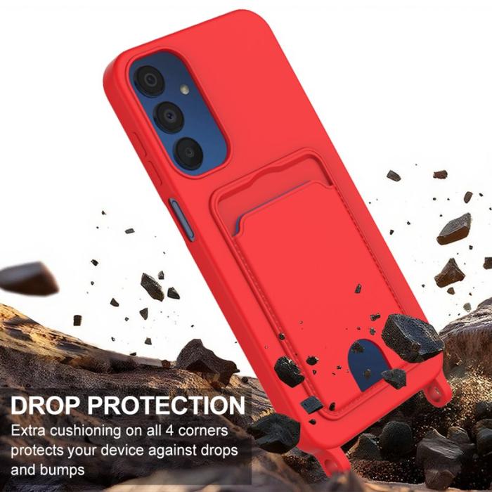 OEM - Samsung Galaxy A35 5G Skal Flytande Silikon Med Kortfack - Röd