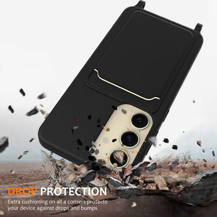 OEM - Samsung Galaxy A35 5G Skal Flytande Silikon Med Kortfack - Svart