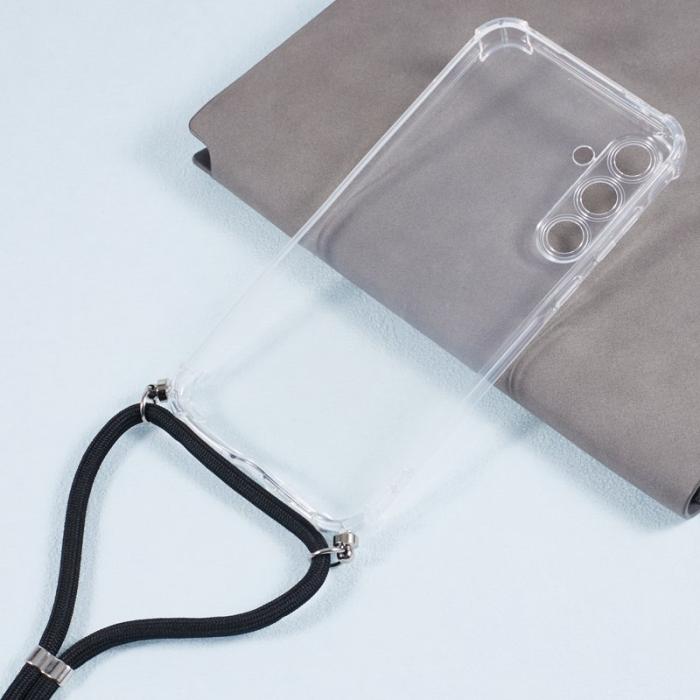 OEM - Samsung Galaxy A35 5G Skal Förstärkt Hörn Klar Med Rem - Transparent