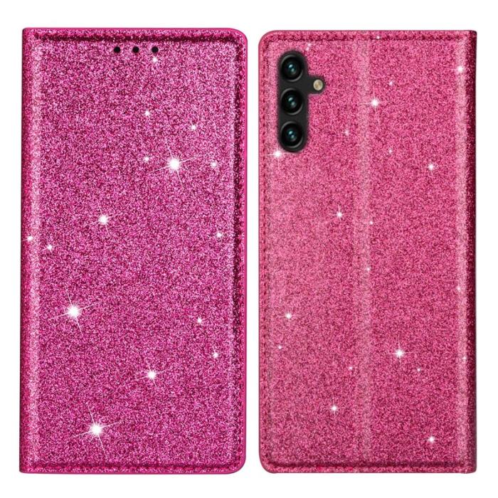 OEM - Samsung Galaxy A35 5G Skal Glitterande PU Läder + TPU - Rosa