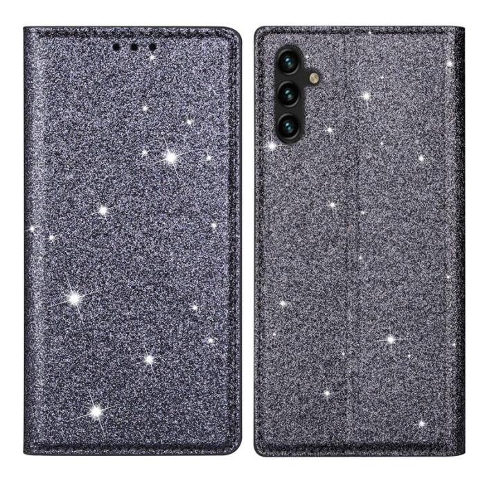 OEM - Samsung Galaxy A35 5G Skal Glittrig PU Läder + TPU - Grå