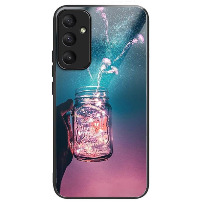 OEM - Samsung Galaxy A35 5G Skal Härdat Glas Mönster Stötskydd - Flaska Manet