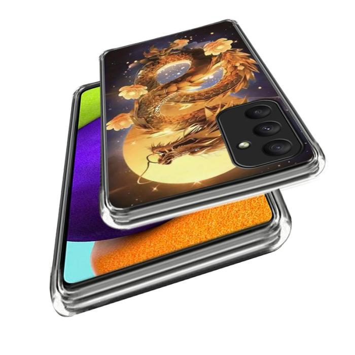 OEM - Samsung Galaxy A35 5G Skal IMD Mönster Tryckt Stöttålig TPU - Guld Drage