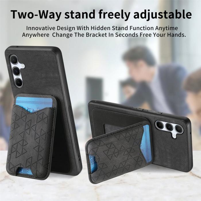 OEM - Samsung Galaxy A35 5G Skal Impräntat Mönster PU Läder - Svart