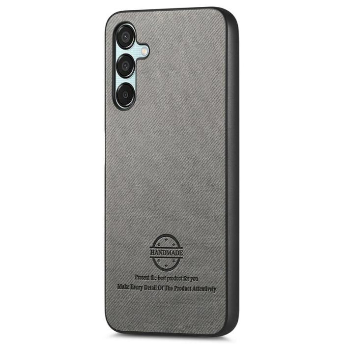 OEM - Samsung Galaxy A35 5G Skal Konstläder + Plast Anti-Drop - Grå