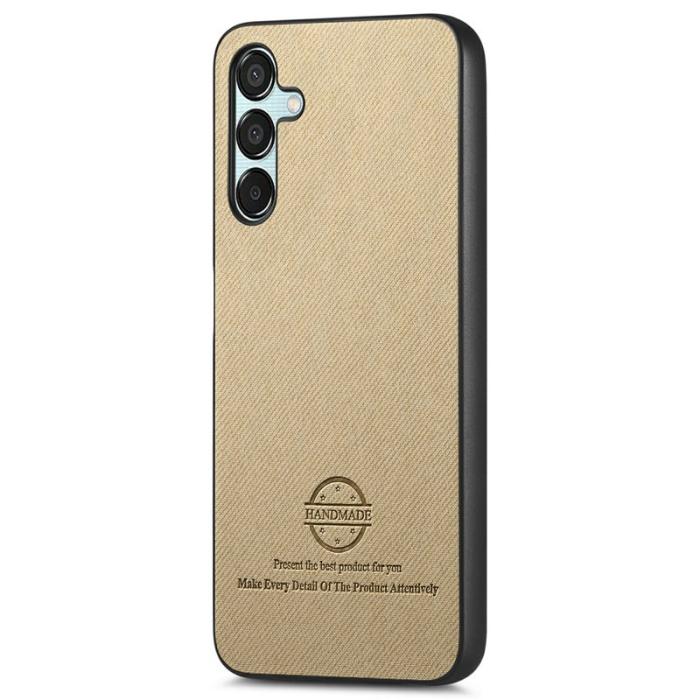 OEM - Samsung Galaxy A35 5G Skal Konstläder + Plast Anti-Drop - Khaki