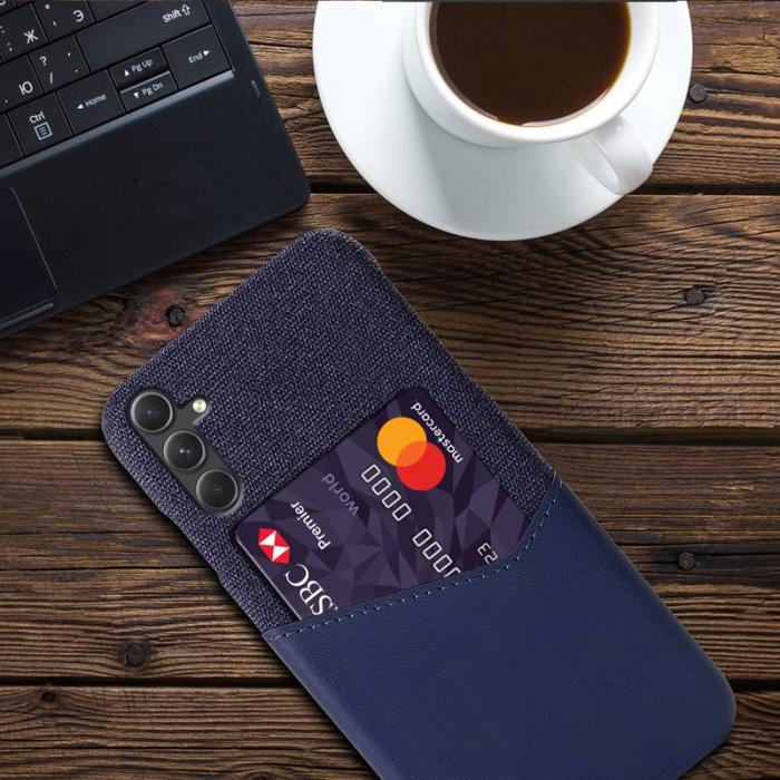 OEM - Samsung Galaxy A35 5G Skal Konstläder Slim-Fit - Blå