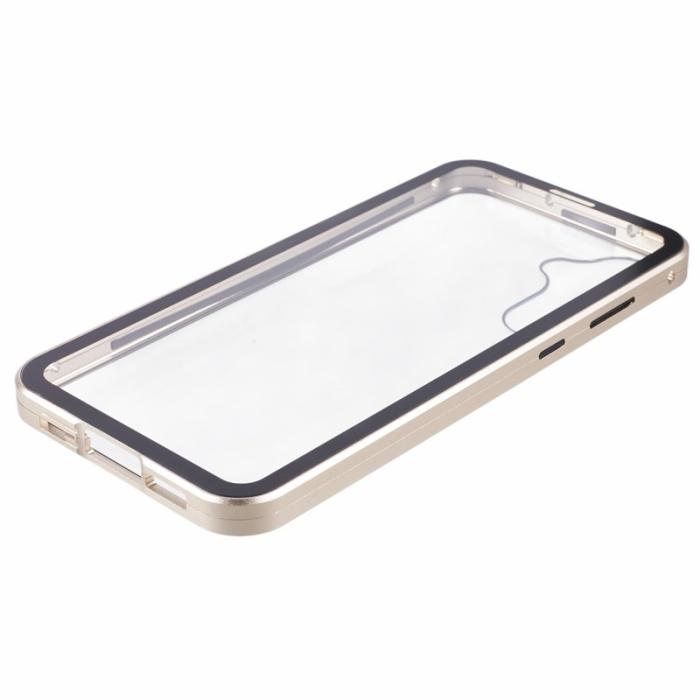 OEM - Samsung Galaxy A35 5G Skal Magnetiskt Härdat Glas Dubbel-Sidig - Guld