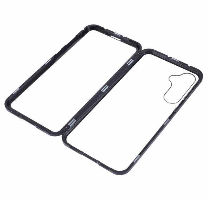 OEM - Samsung Galaxy A35 5G Skal Magnetiskt Härdat Glas Dubbel-Sidig - Svart