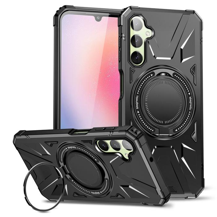 OEM - Samsung Galaxy A35 5G Skal Magnetiskt Ringhållare Kickstand TPU+PC - Svart