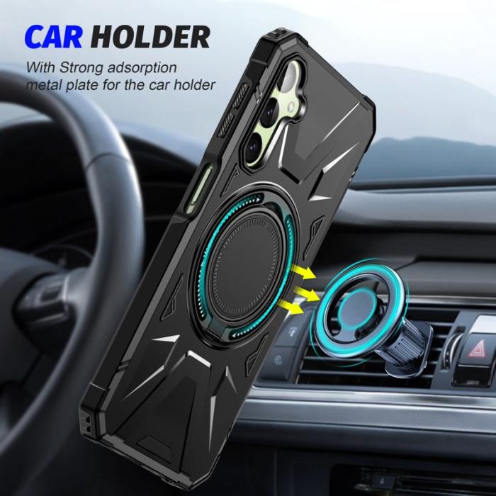 OEM - Samsung Galaxy A35 5G Skal Magnetiskt Ringhållare Kickstand TPU+PC - Svart