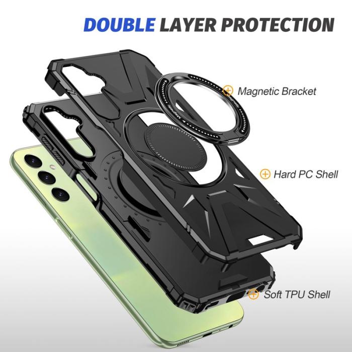 OEM - Samsung Galaxy A35 5G Skal Magnetiskt Ringhållare Kickstand TPU+PC - Svart