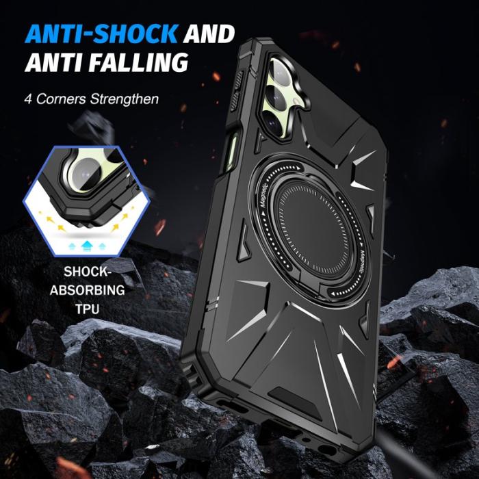 OEM - Samsung Galaxy A35 5G Skal Magnetiskt Ringhållare Kickstand TPU+PC - Svart