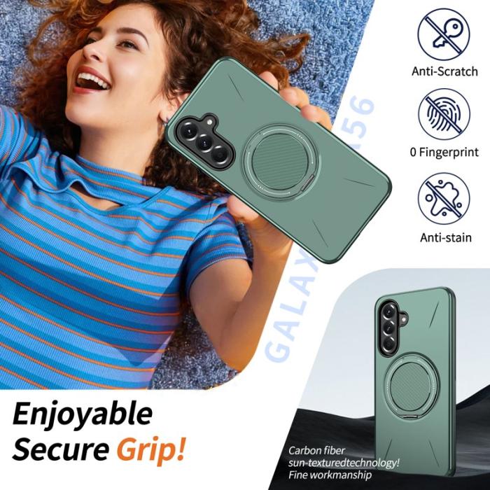 OEM - Samsung Galaxy A35 5G Skal Magnetiskt Ställ TPU + PC - Grön