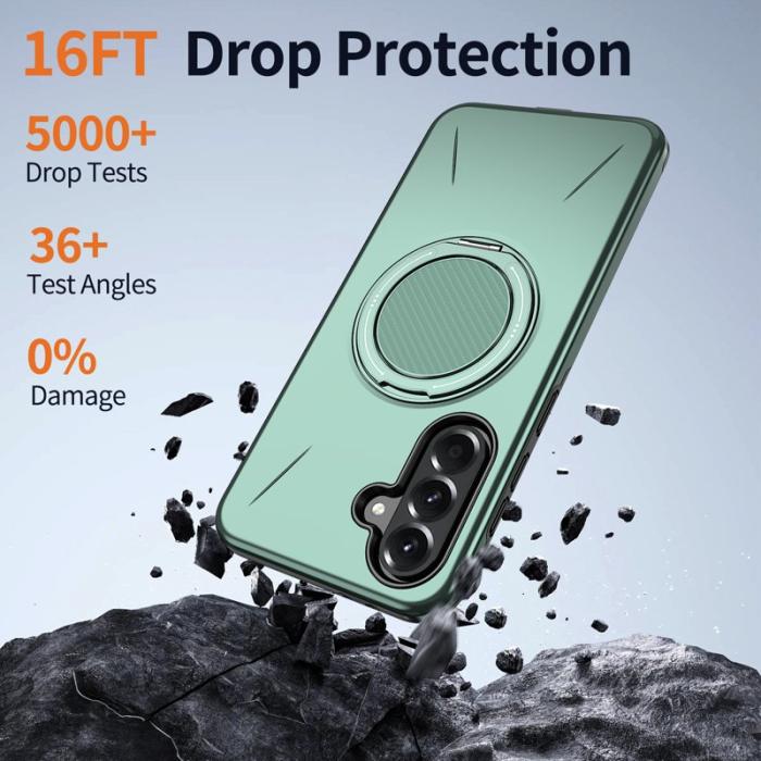 OEM - Samsung Galaxy A35 5G Skal Magnetiskt Ställ TPU + PC - Grön