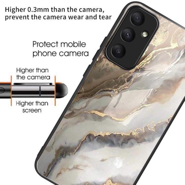 OEM - Samsung Galaxy A35 5G Skal Mönstertryck Härdat Glas + TPU - Alchemical Marble