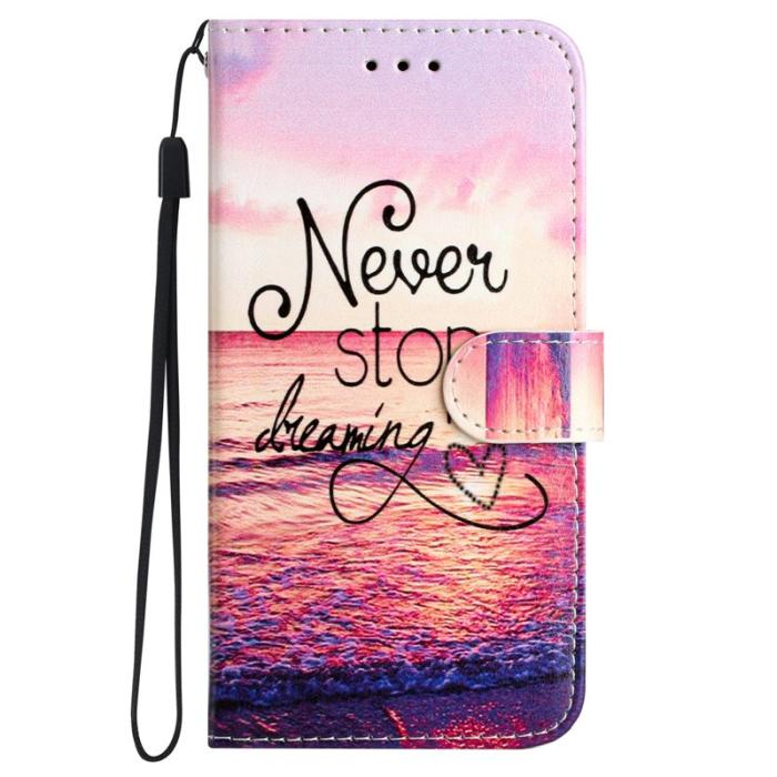 OEM - Samsung Galaxy A35 5G Skal Mönstertryck Konstläder - Never Stop Dreaming