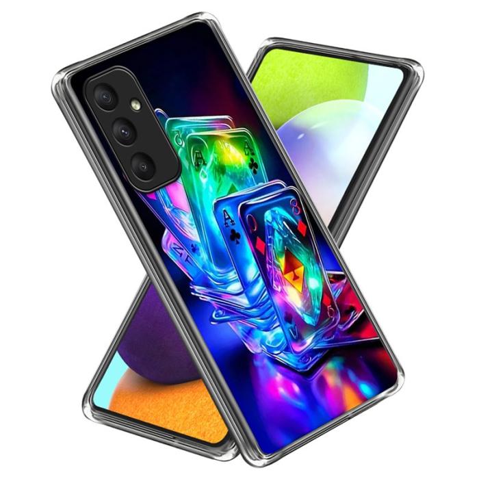OEM - Samsung Galaxy A35 5G Skal Mönstertryckt IMD Stöttålig TPU - Färgglada Spelkort