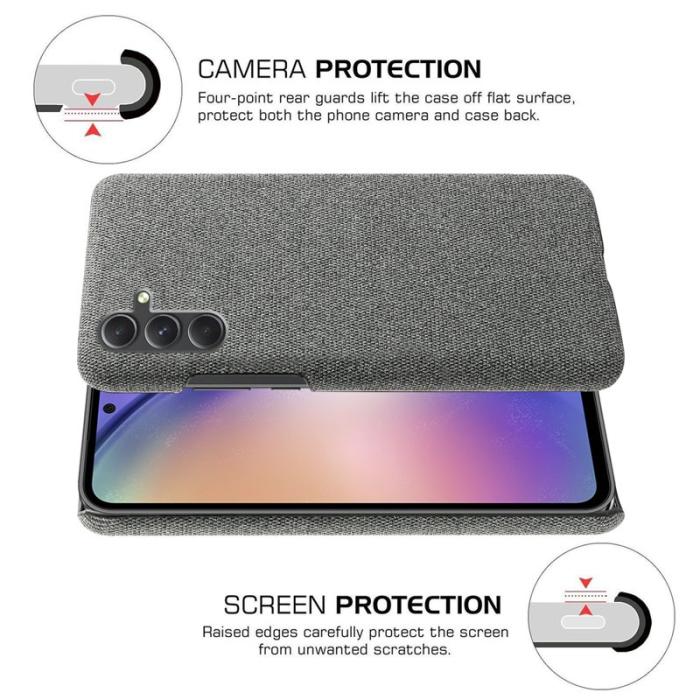 OEM - Samsung Galaxy A35 5G Skal PC+Tyger Stöttålig Mobilskydd - Grå