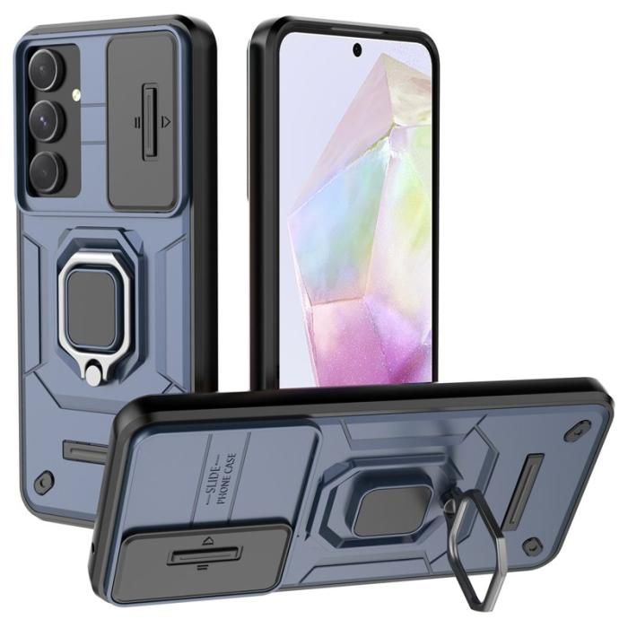 OEM - Samsung Galaxy A35 5G Skal Plast Anti-drop Skydd - Blå