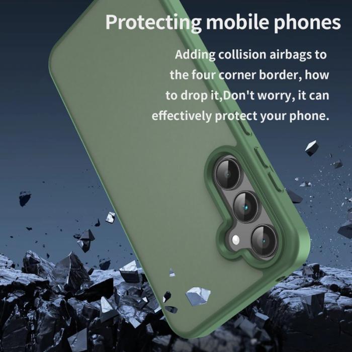 OEM - Samsung Galaxy A35 5G Skal Plast Matt Anti-Drop - Olivgrön