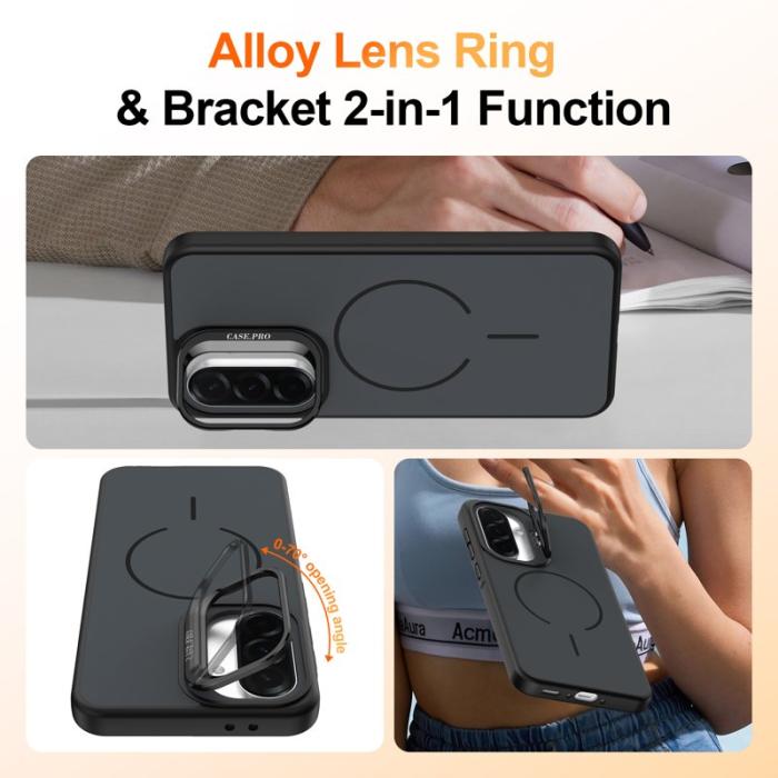 OEM - Samsung Galaxy A35 5G Skal Plast Med Stativ - Svart