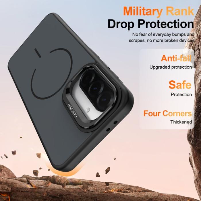 OEM - Samsung Galaxy A35 5G Skal Plast Med Stativ - Svart