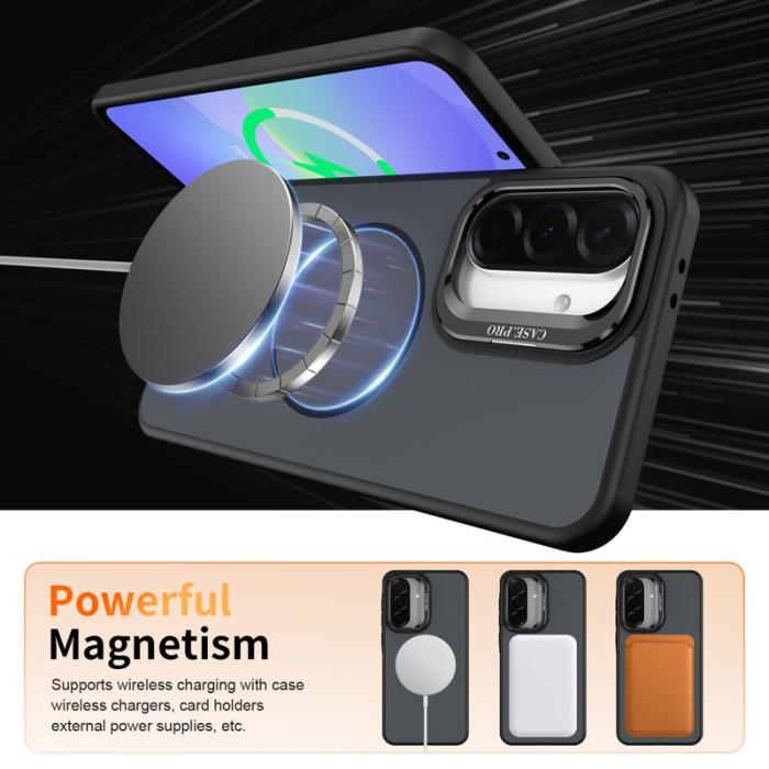 OEM - Samsung Galaxy A35 5G Skal Plast Med Stativ - Svart