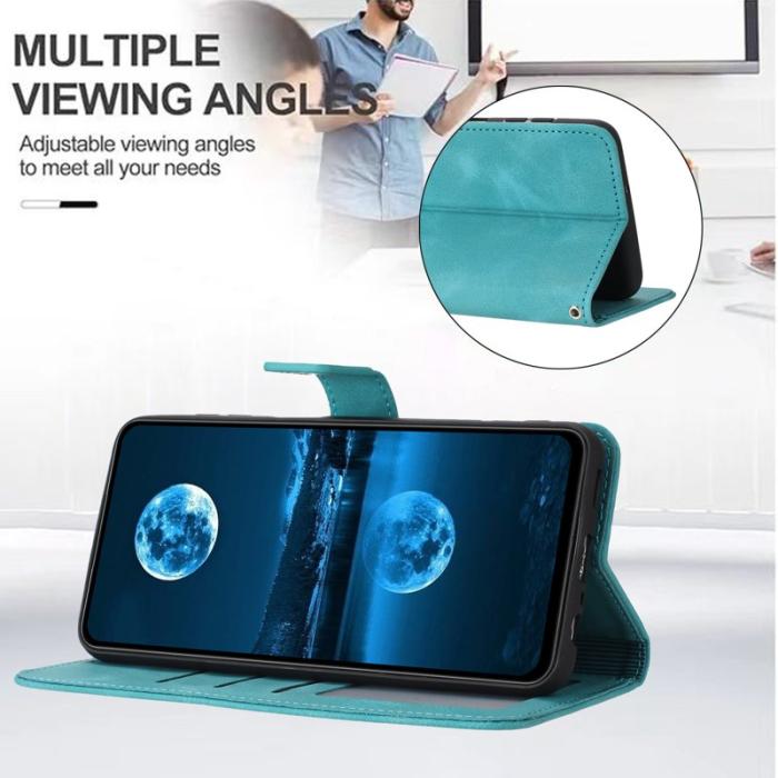 OEM - Samsung Galaxy A35 5G Skal PU Läder Enfärgad Ställfodral - Grön