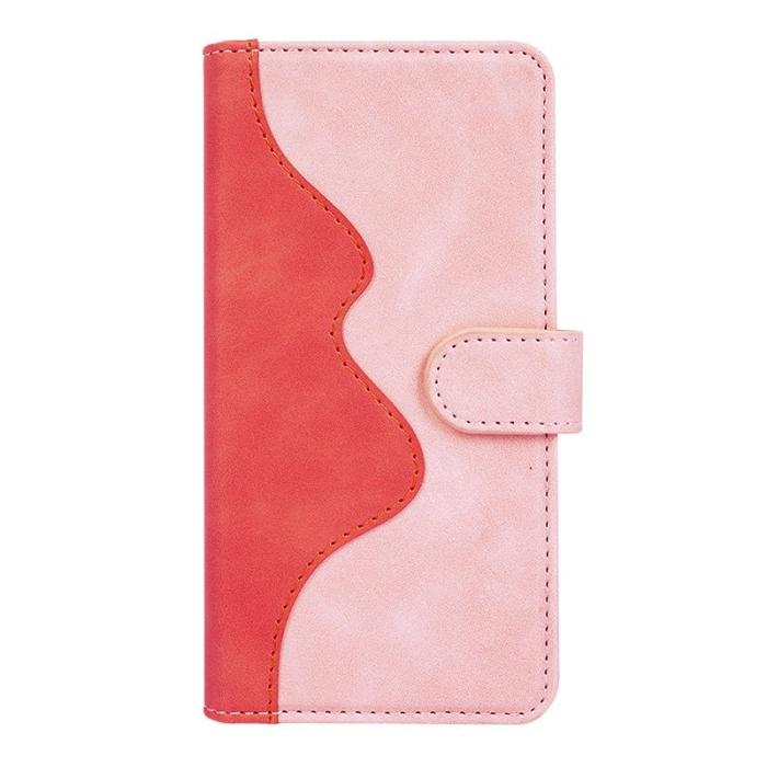 OEM - Samsung Galaxy A35 5G Skal PU Läder Färgsplicing Stötsäker - Rosa