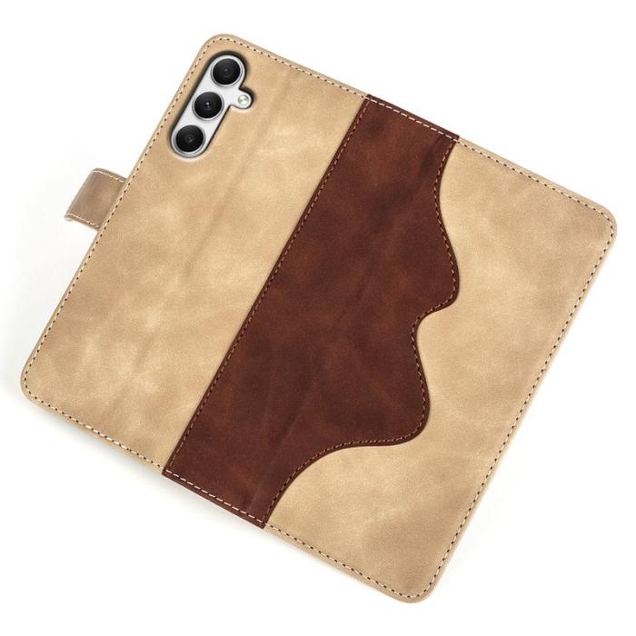 OEM - Samsung Galaxy A35 5G Skal PU Läder Färgsplicing Stötskydd - Gul