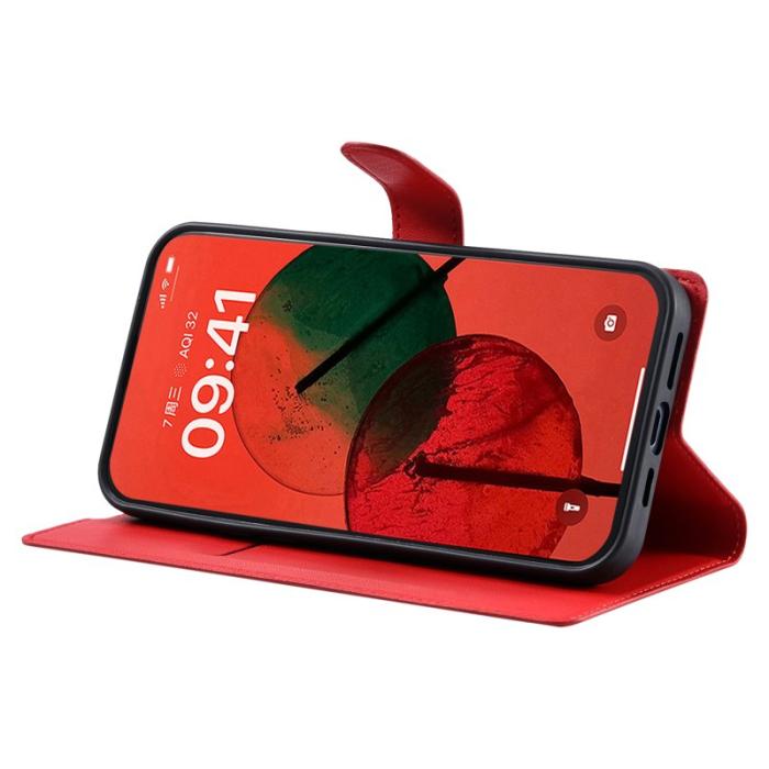 OEM - SAMSUNG Galaxy A35 5G Skal PU Läder Flip Fodral - Röd