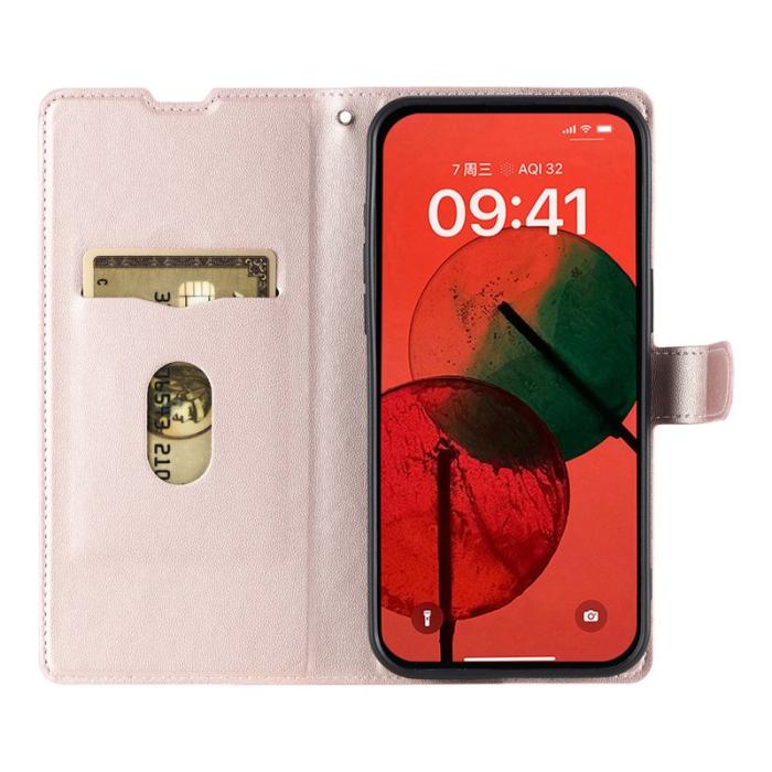 OEM - Samsung Galaxy A35 5G Skal PU Läder Flip Fodral - Roséguld