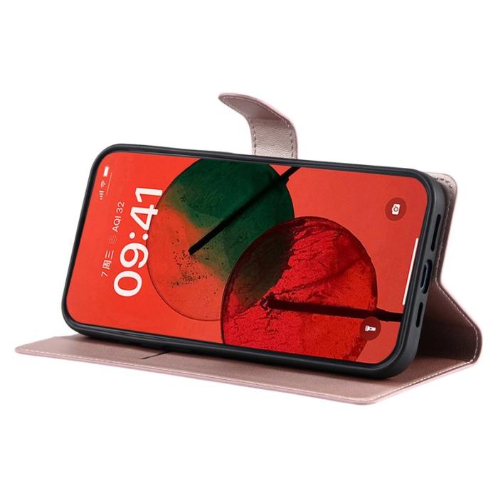 OEM - Samsung Galaxy A35 5G Skal PU Läder Flip Fodral - Roséguld