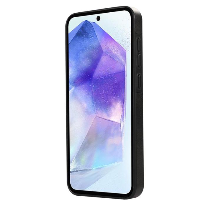 OEM - Samsung Galaxy A35 5G Skal PU Läder Kortfodral Ställ - Svart