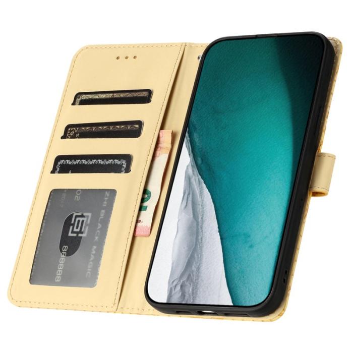 OEM - Samsung Galaxy A35 5G Skal PU Läder Krokodiltextur - Gul