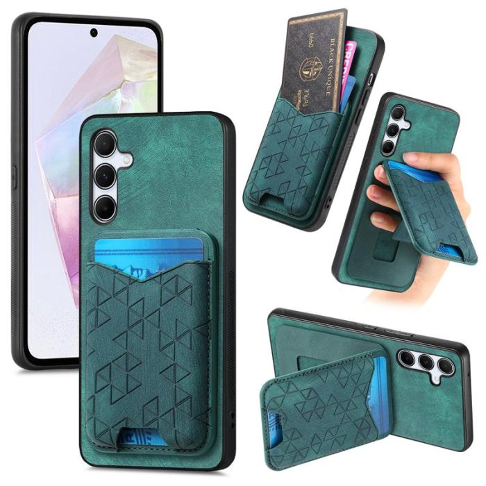 OEM - Samsung Galaxy A35 5G Skal PU Läder Med Ställning - Grön